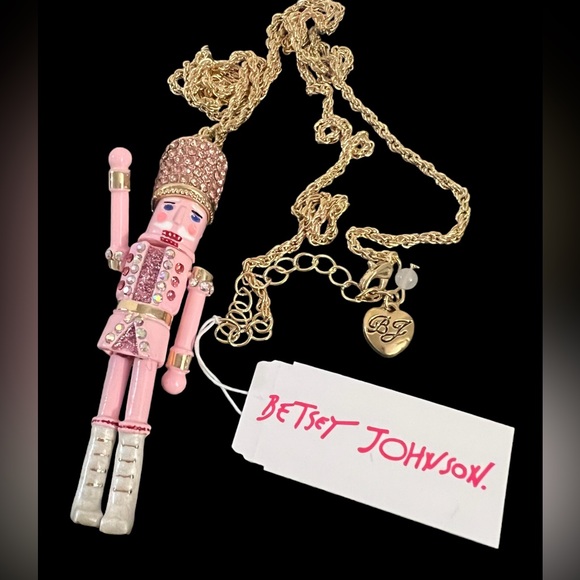 Betsey Johnson Nutcracker Rhinestone Long Pendant Necklace NWT - Picture 1 of 16